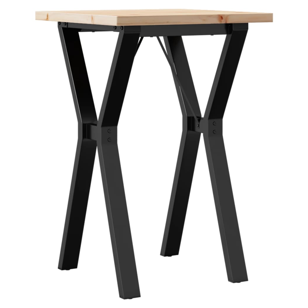 VidaXL Dining Table Y Frame 50x50x75.5 cm Solid Pine and Cast Iron Ideal for Family Dining Rooms by vidaXL