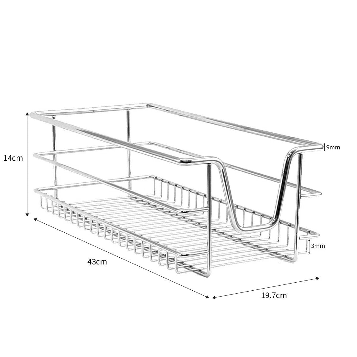Monster Shop 4 x KuKoo Kitchen Pull Out Storage Baskets – 300mm Wide Cabinet -