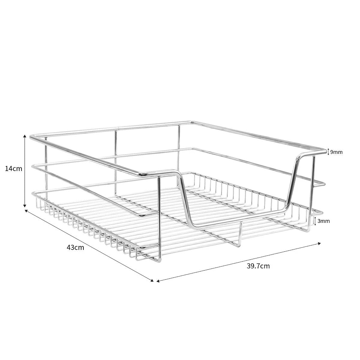 Monster Shop 3 x KuKoo Kitchen Pull Out Storage Baskets – 500mm Wide Cabinet -