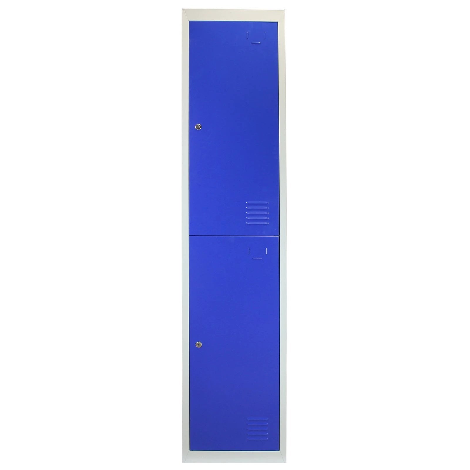 Metal Storage Lockers - Two Doors, Flatpacked, Blue by Monster Shop