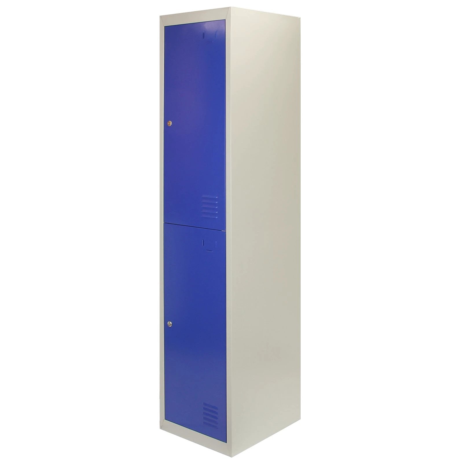 Monster Shop 3 x Metal Storage Lockers - Two Doors, Blue - Flatpack -