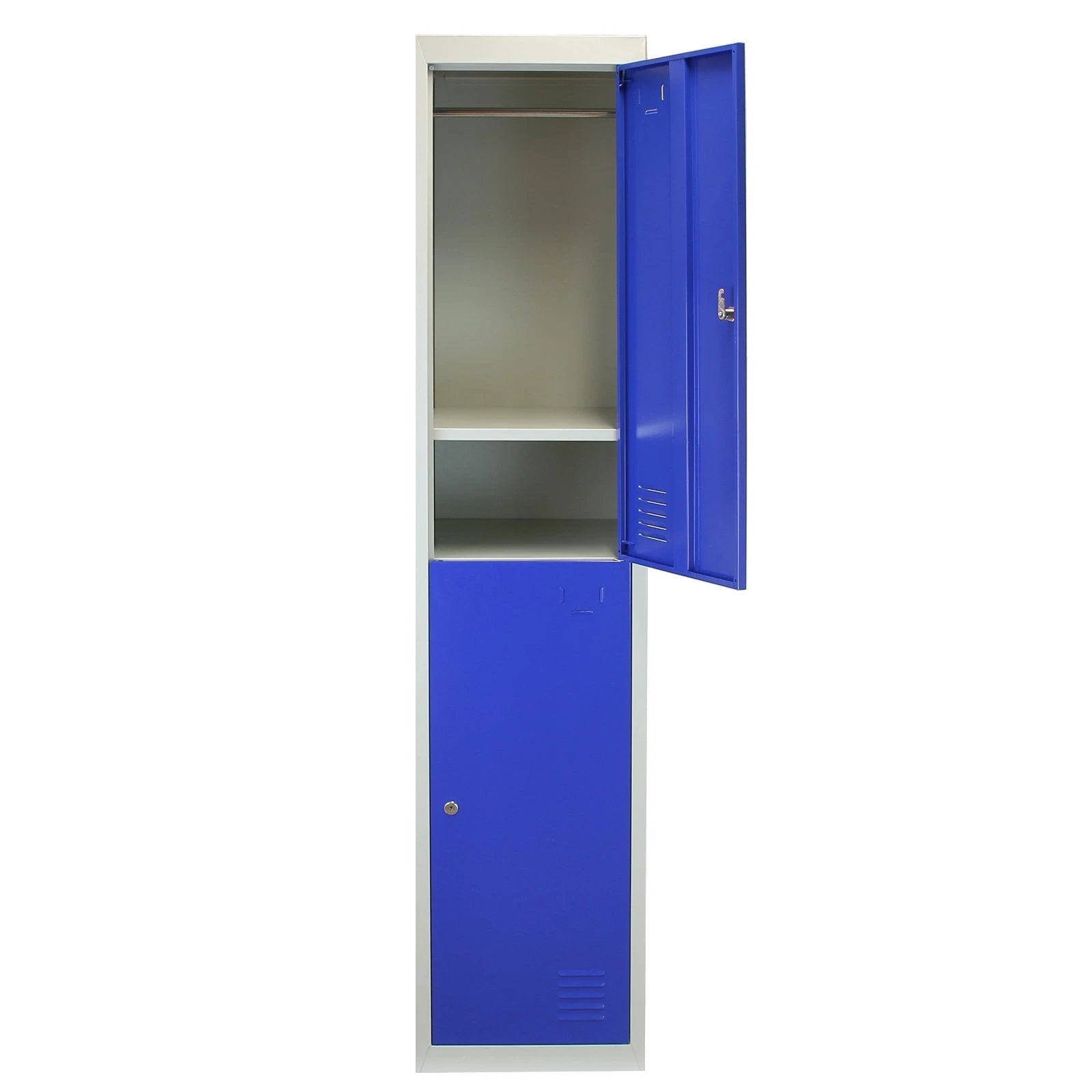 Monster Shop 3 x Metal Storage Lockers - Two Doors, Blue - Flatpack -