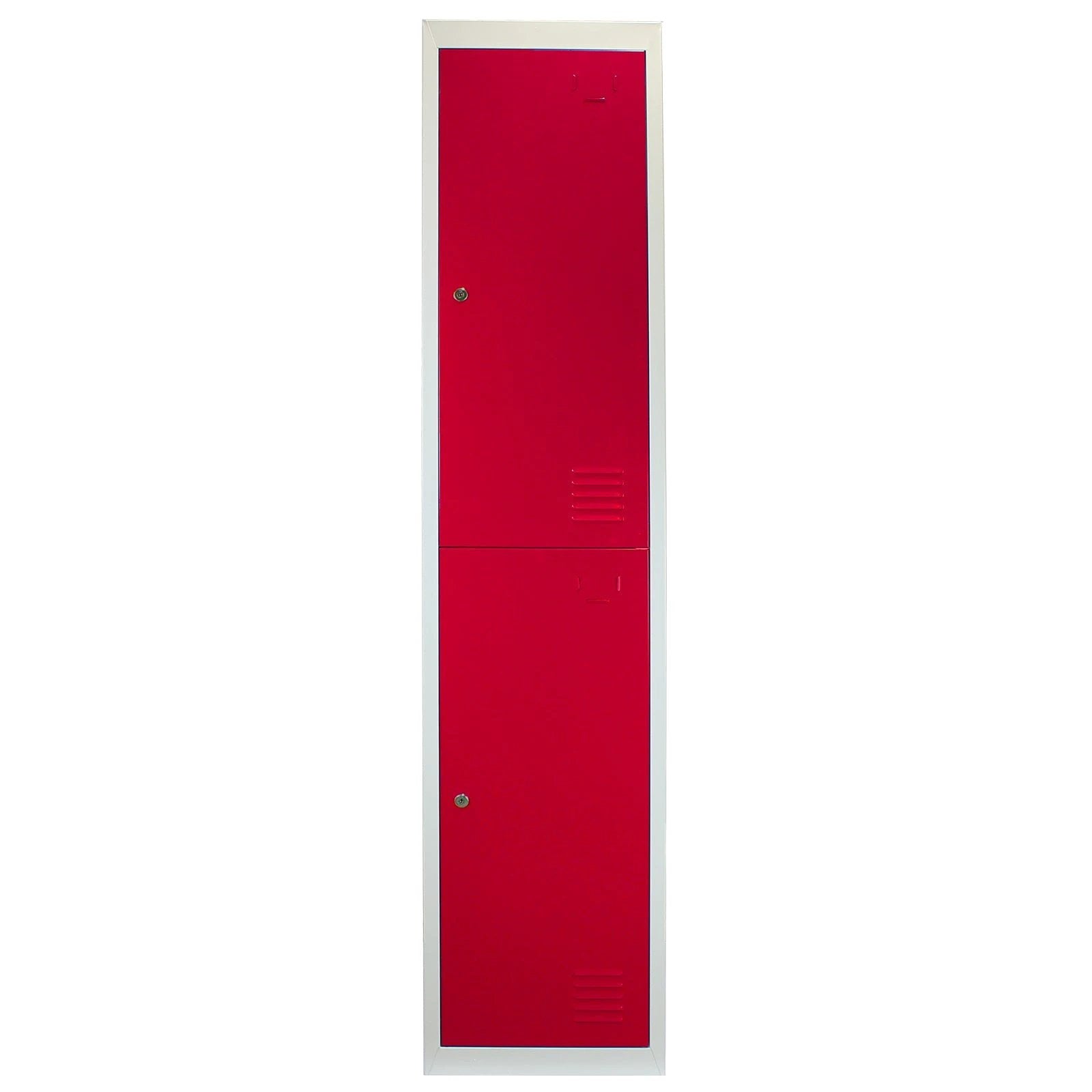 Monster Shop 3 x Metal Storage Lockers - Two Doors, Red - Flatpack -