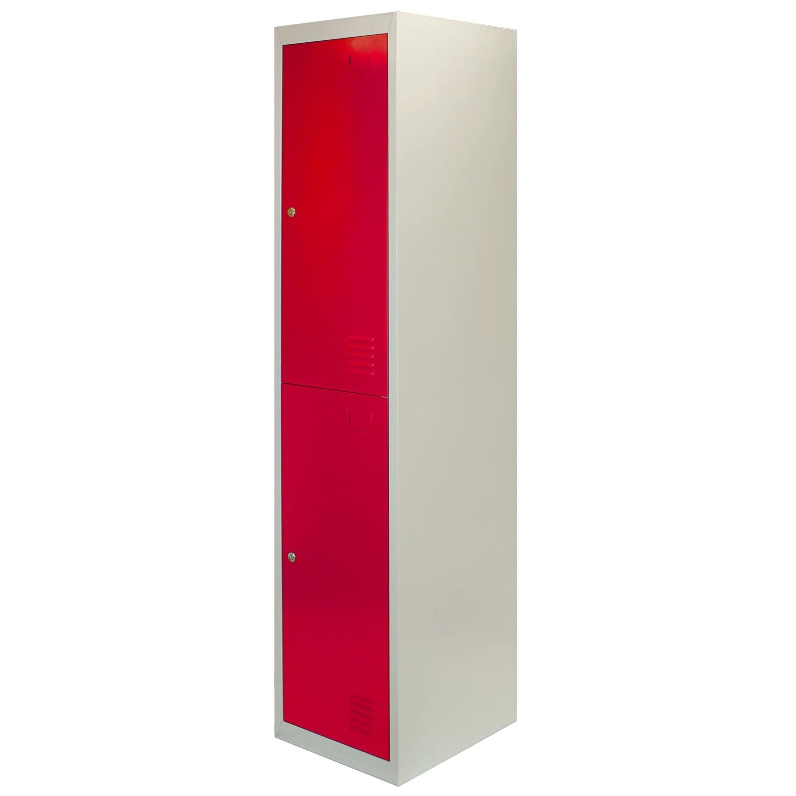 Monster Shop 3 x Metal Storage Lockers - Two Doors, Red - Flatpack -