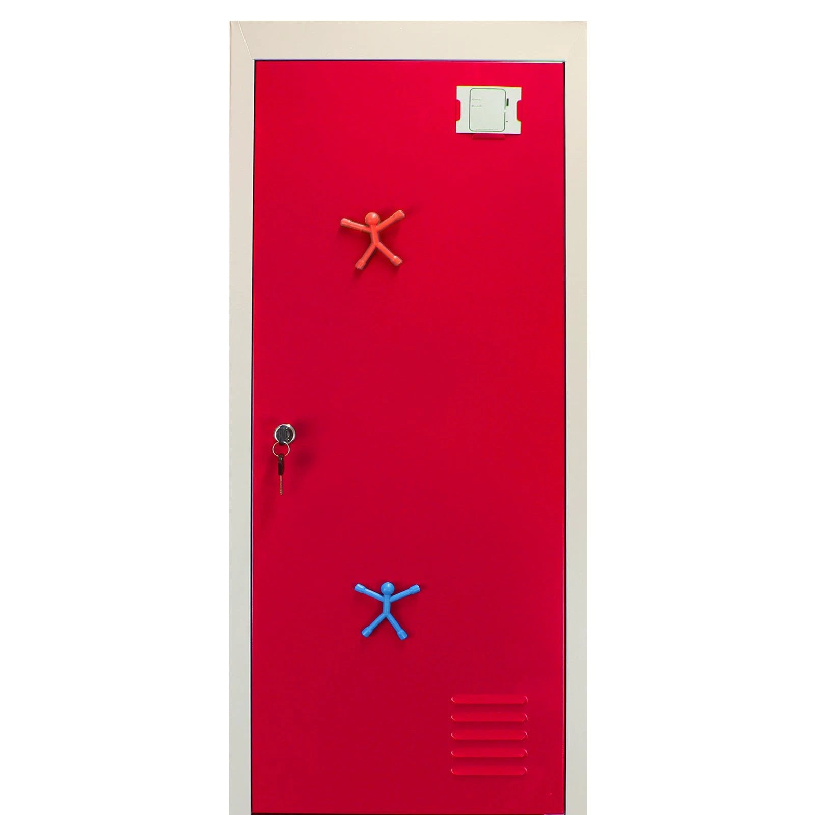 Monster Shop Metal Storage Lockers - Two Doors, Flatpacked, Red -