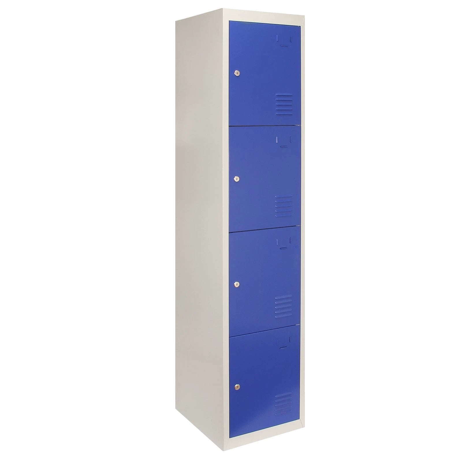 3 x Metal Storage Lockers - Four Doors, Blue - Flatpack by Monster Shop