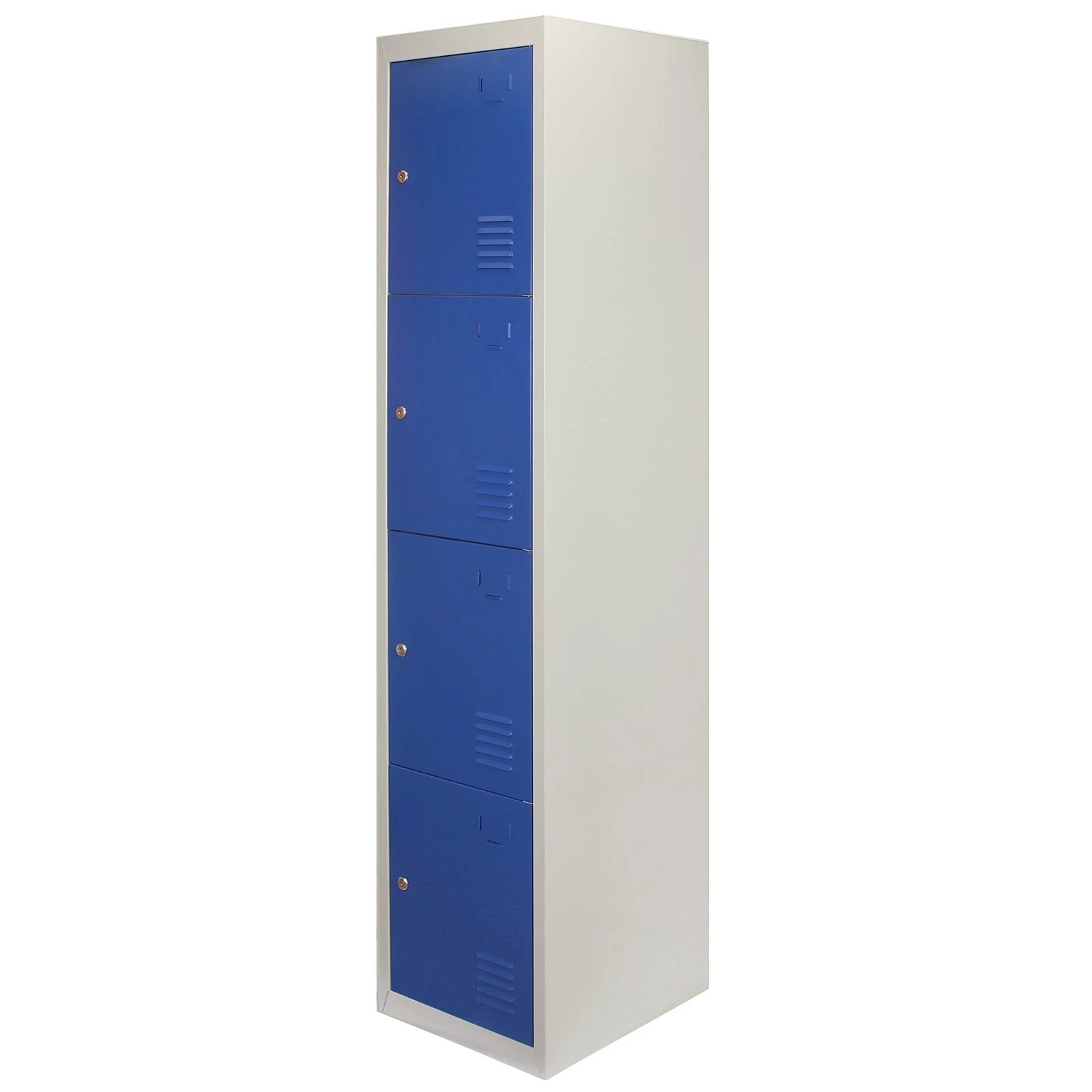 Metal Storage Lockers - Four Doors, Flatpacked, Blue by Monster Shop