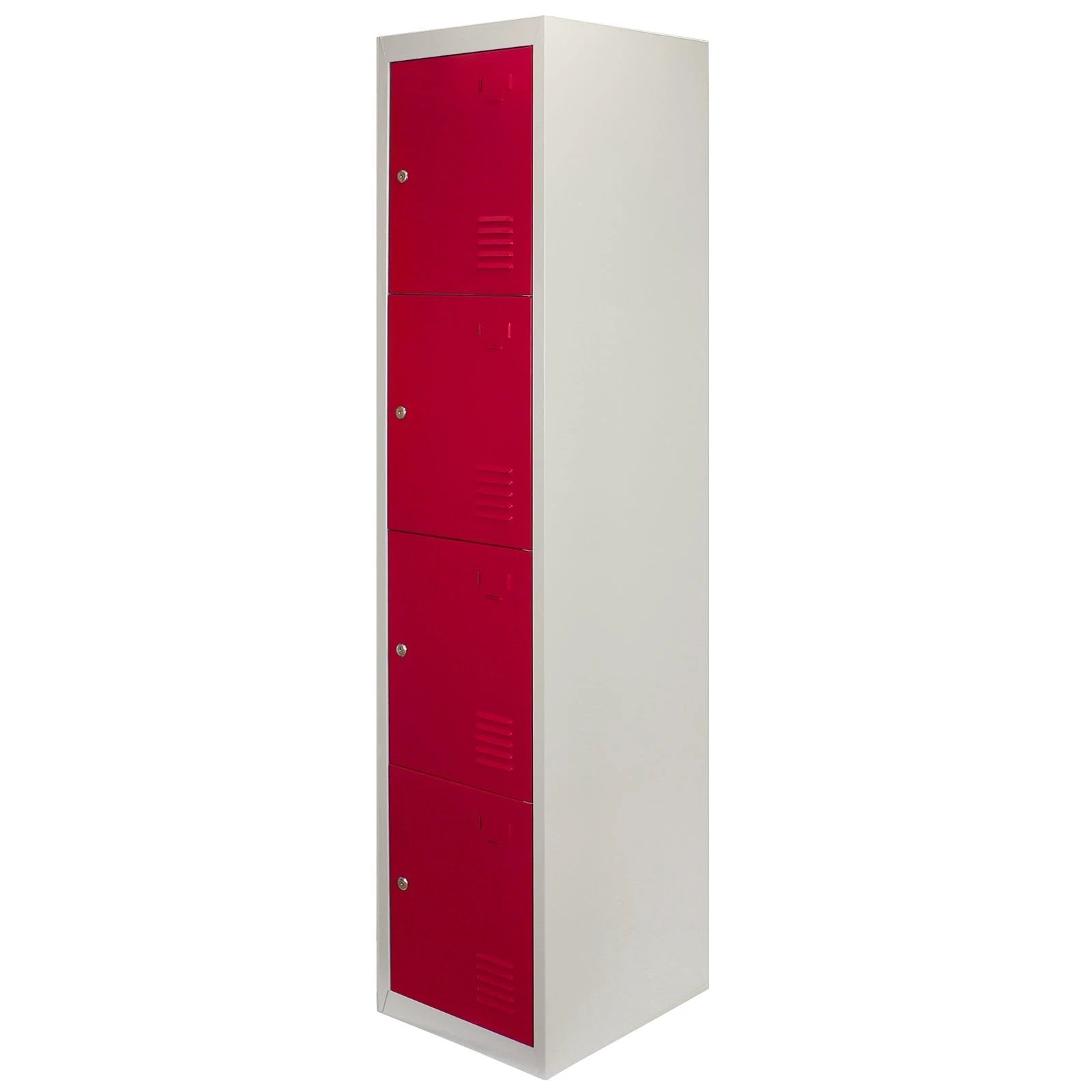 Monster Shop Metal Storage Lockers - Four Doors, Red -