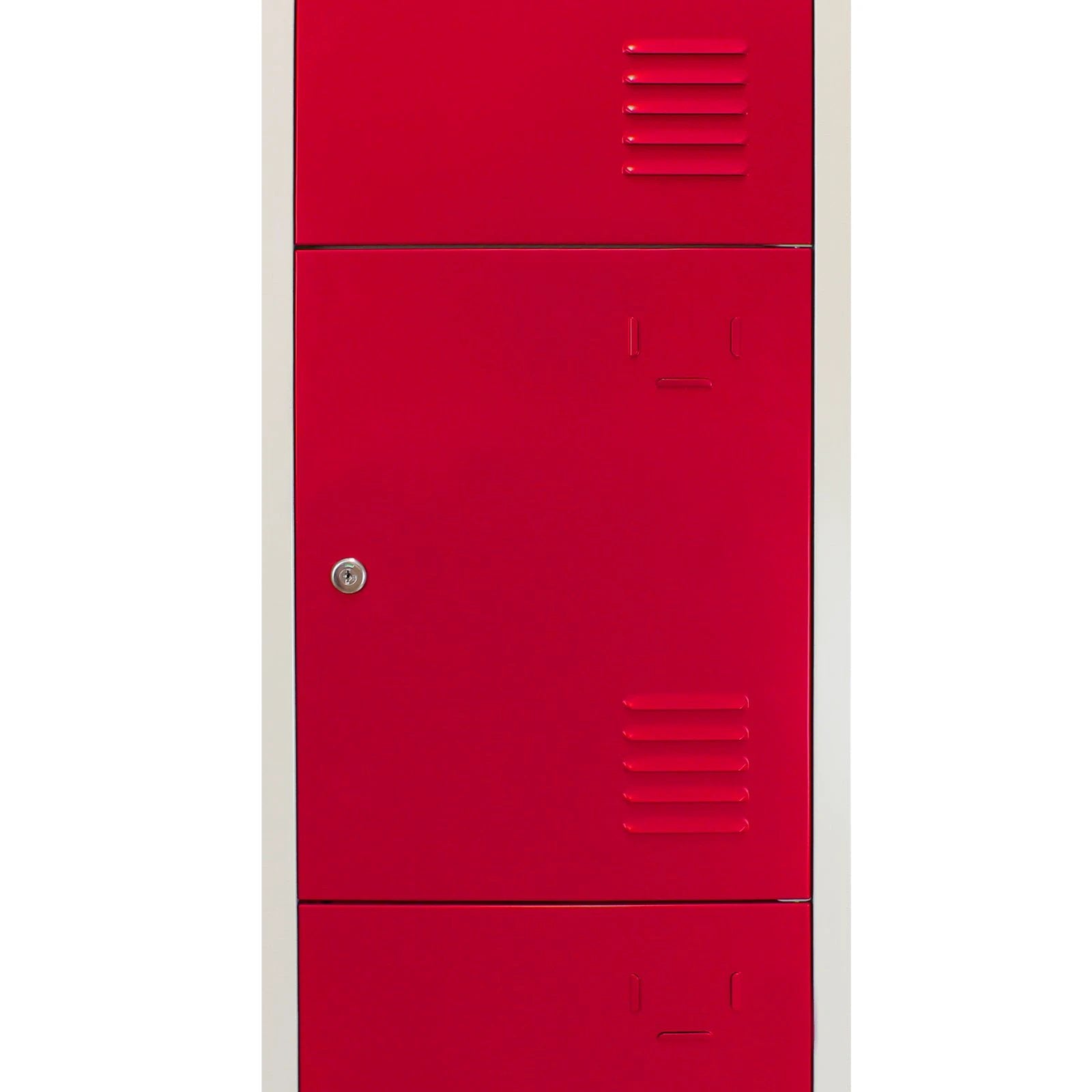 Monster Shop Metal Storage Lockers - Four Doors, Flatpacked, Red -