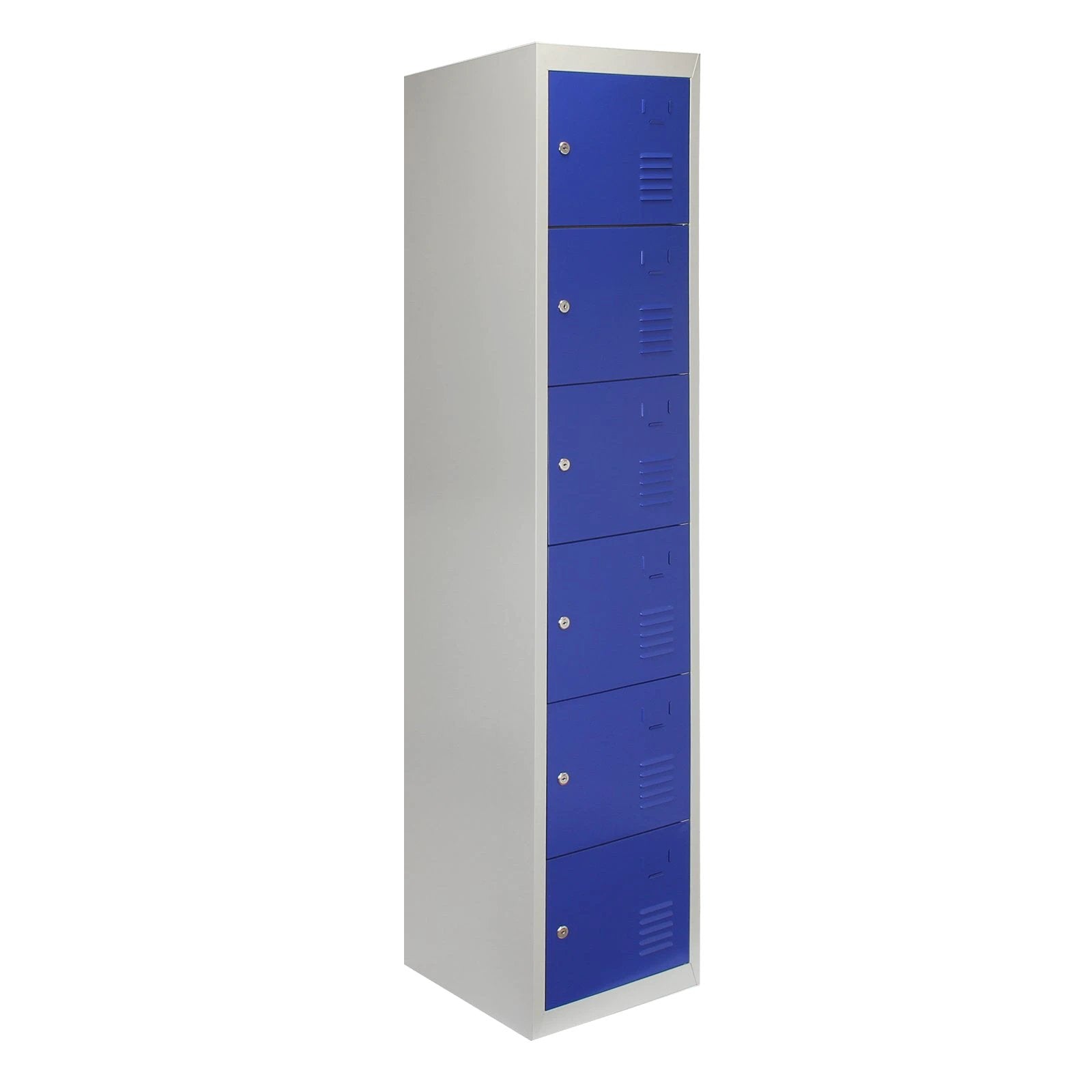 Monster Shop 3 x Metal Storage Lockers - Six Doors, Blue - Flatpack -