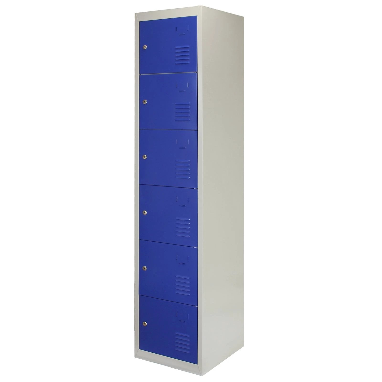 Monster Shop 3 x Metal Storage Lockers - Six Doors, Blue - Flatpack -