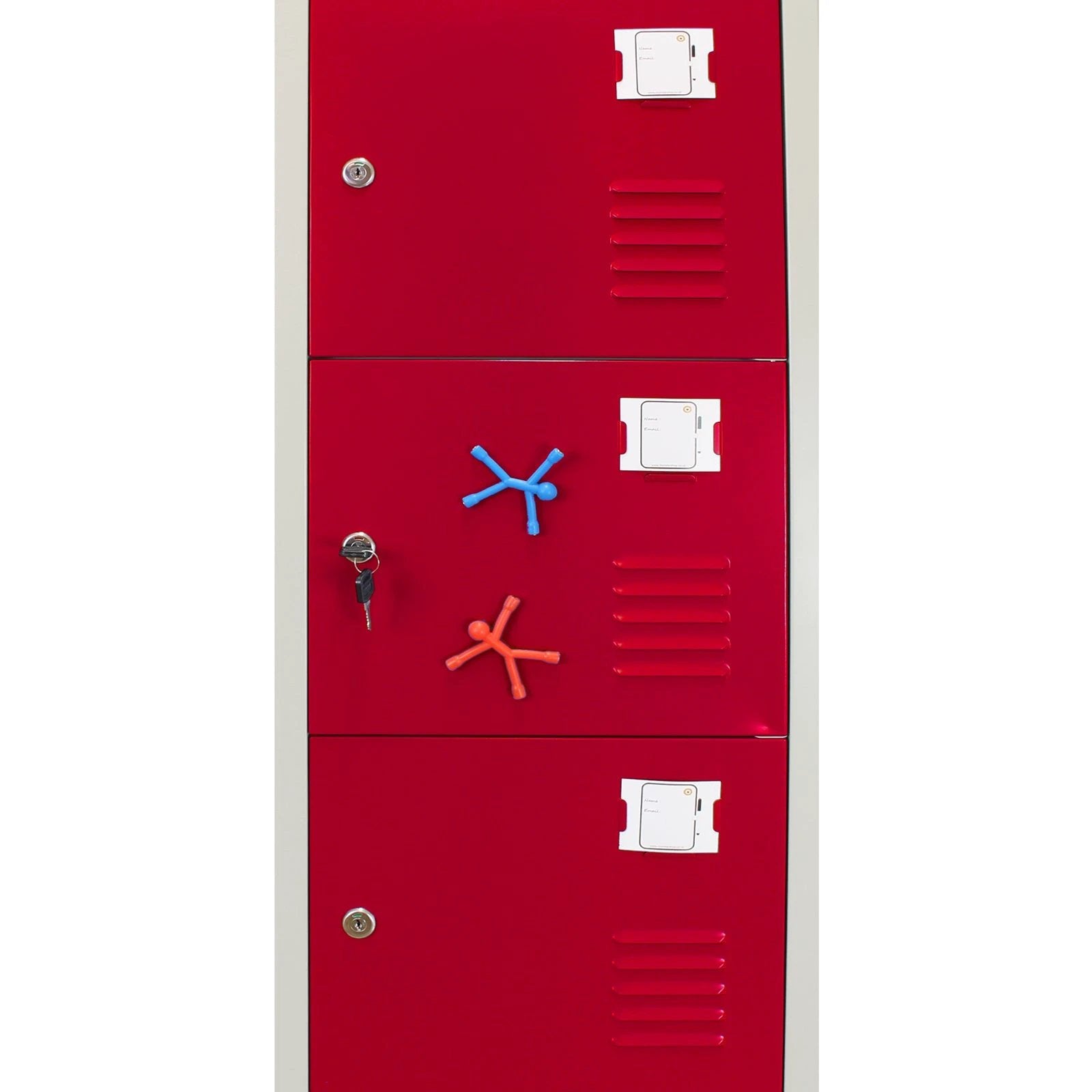 Metal Storage Lockers - Six Doors, Flatpacked, Red by Monster Shop