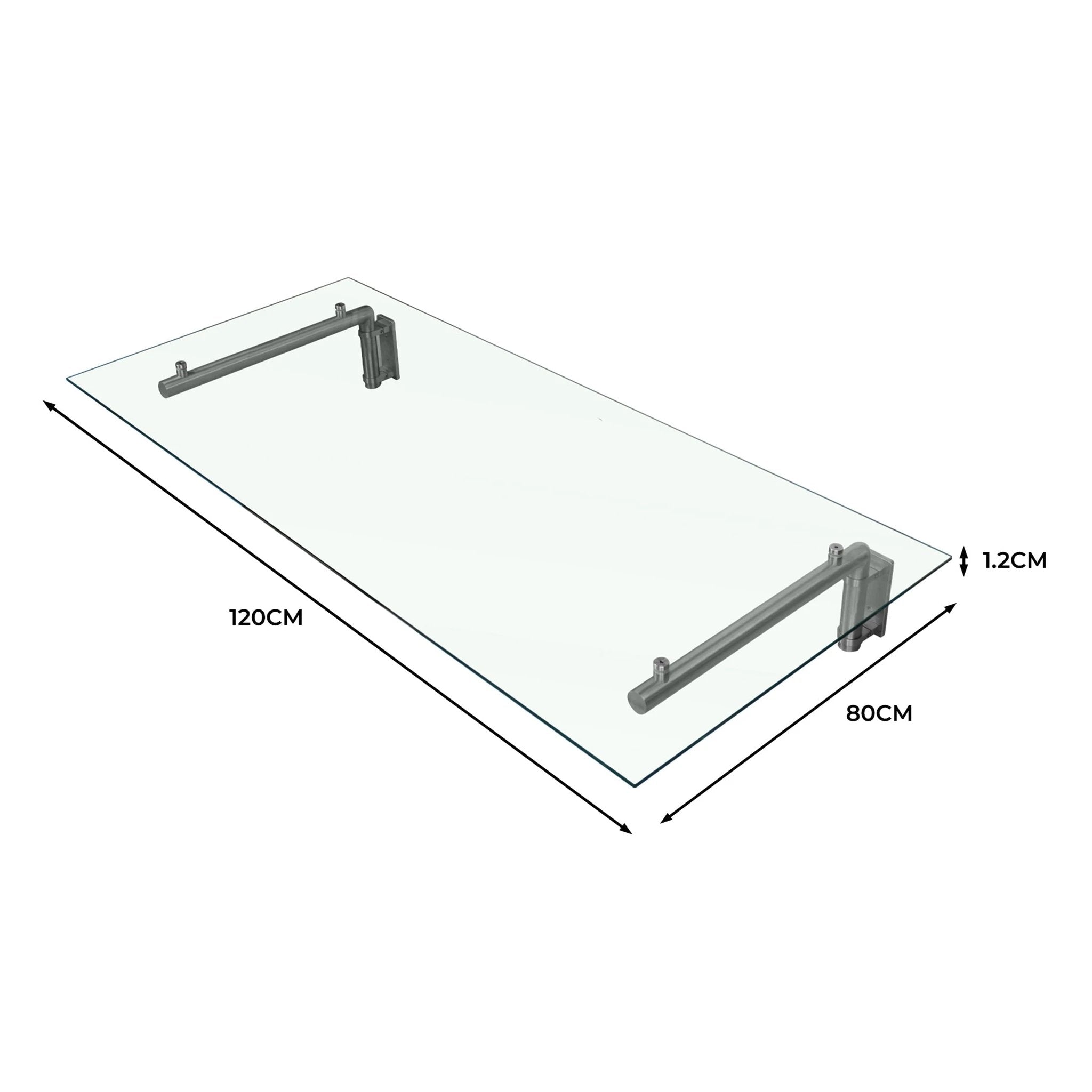 Monster Shop Glass Door Canopy & Brackets - 120cm W x 80cm D -
