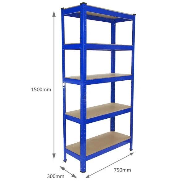 2 x T-RAX Blue Metal Racking Units 75cm x 150cm x 30cm by Monster Shop