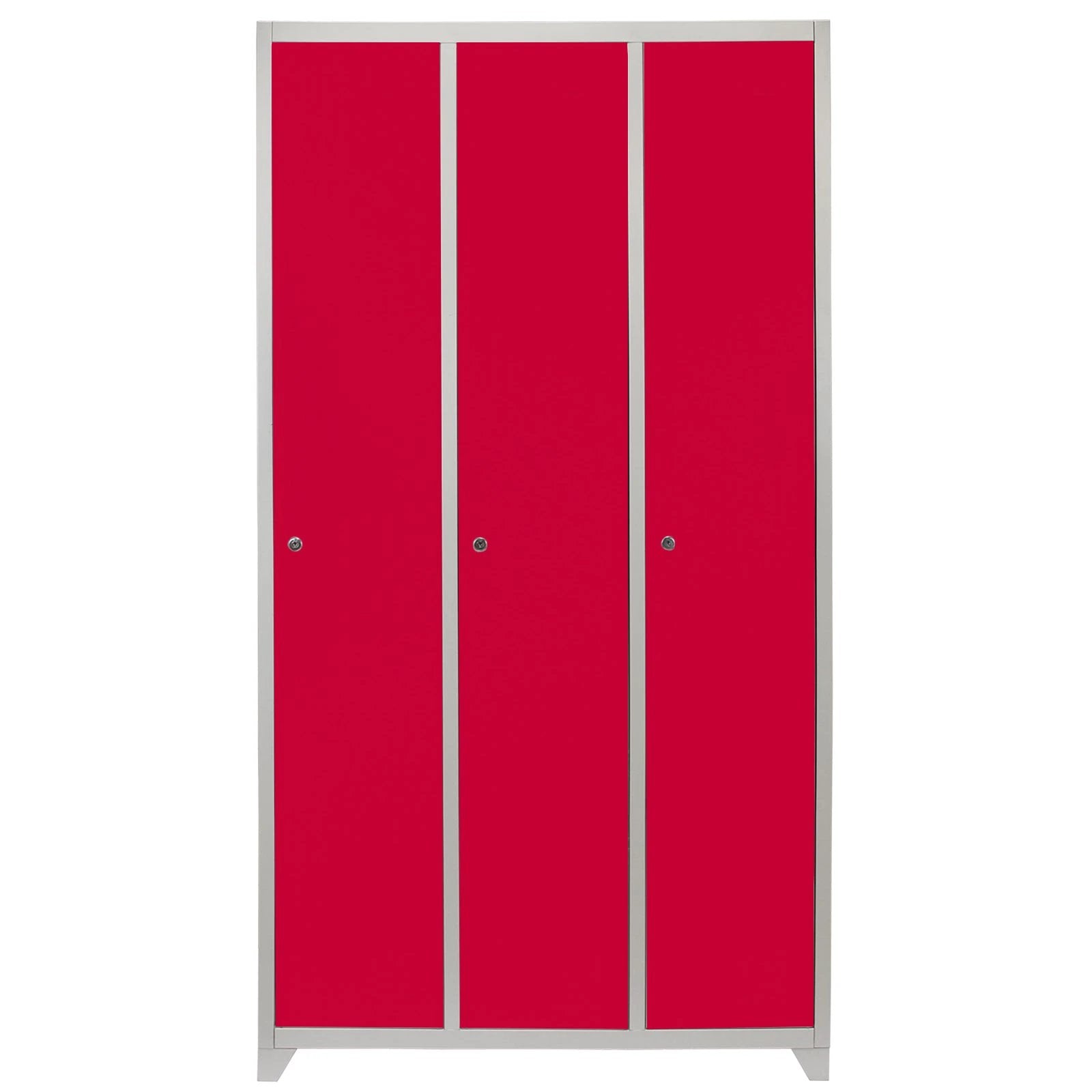Monster Shop Metal Storage Lockers - Three Doors Wide, Red -