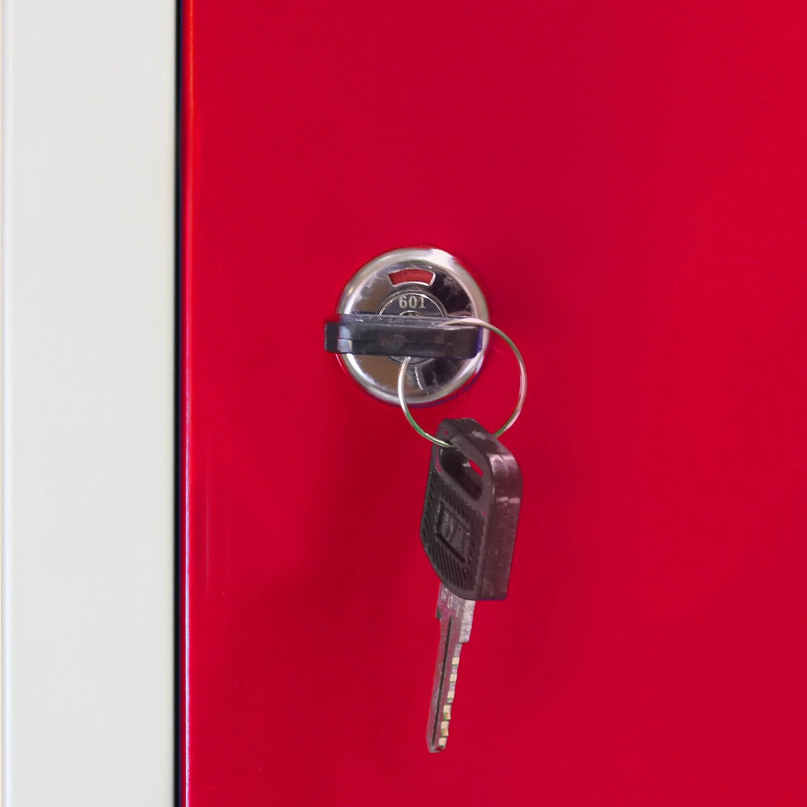 Metal Storage Lockers - Three Doors Wide, Red by Monster Shop