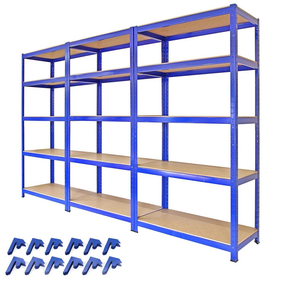 Monster Shop 3 x T-Rax 90cm Blue Racking & Bay Connectors -
