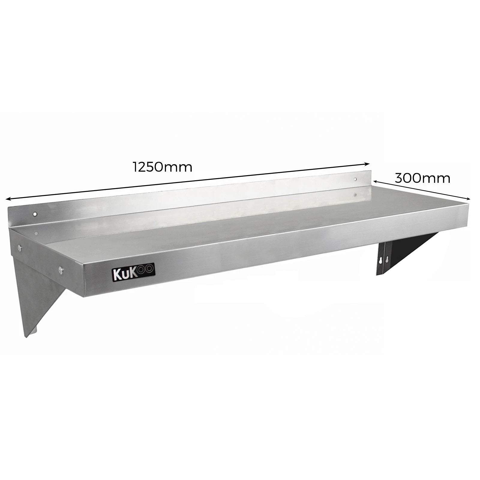 Monster Shop 2 x KuKoo Stainless Steel Shelves 1250mm x 300mm -