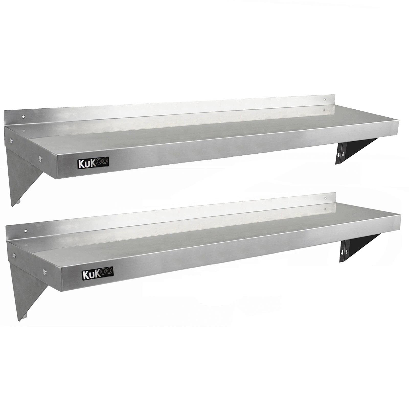 Monster Shop 2 x KuKoo Stainless Steel Shelves 1400mm x 300mm -