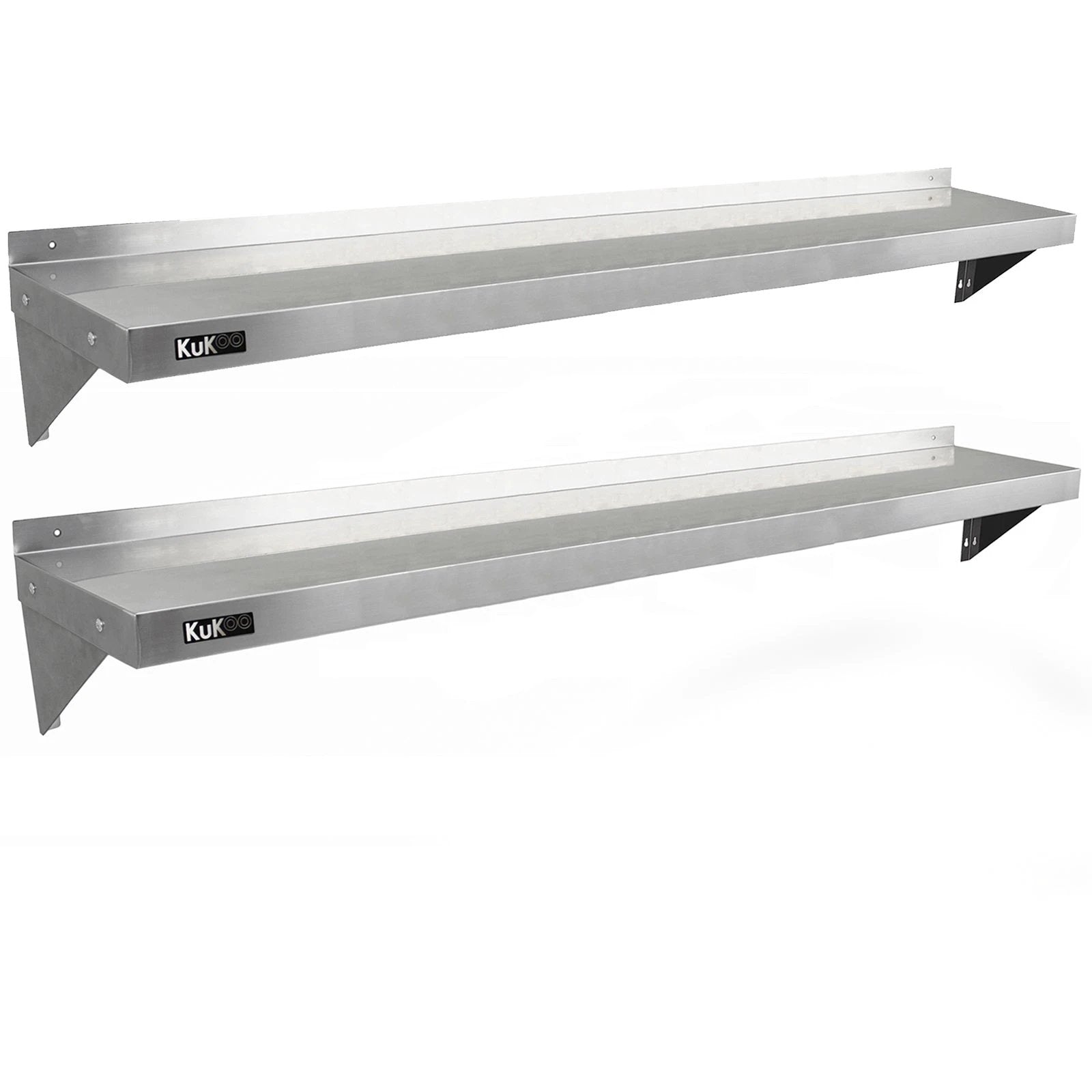 2 x KuKoo Stainless Steel Shelves 1940mm x 300mm by Monster Shop