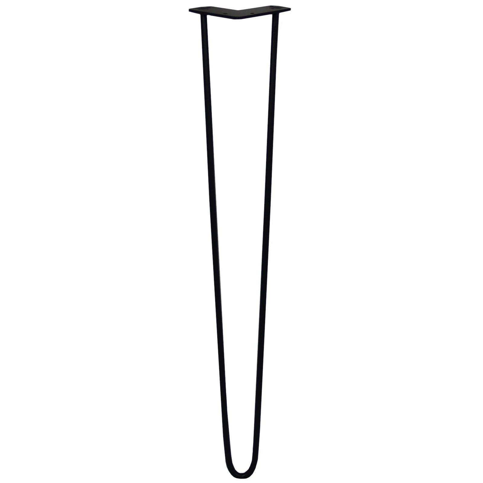 4 x 28" Hairpin Legs - 2 Prong - 10mm - Black by Monster Shop