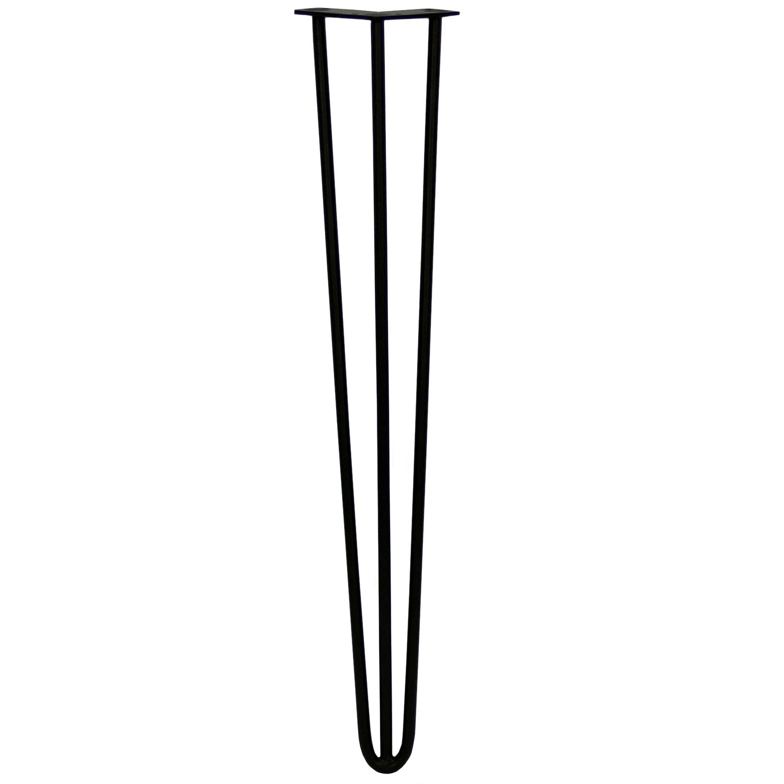 Monster Shop 4 x 28" Hairpin Legs - 3 Prong - 12mm - Black -