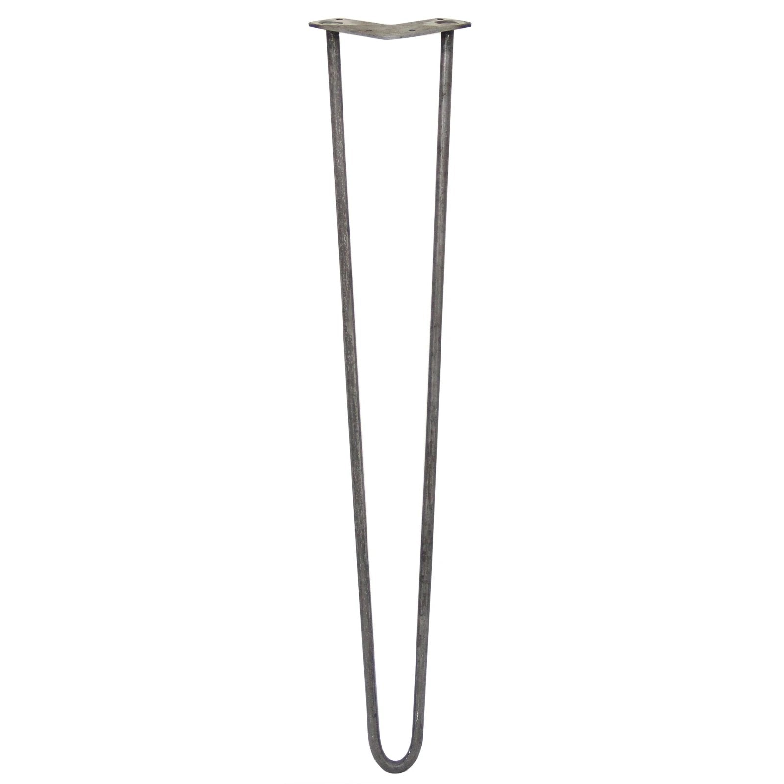 4 x 28" Hairpin Legs - 2 Prong - 12mm - Raw Steel by Monster Shop