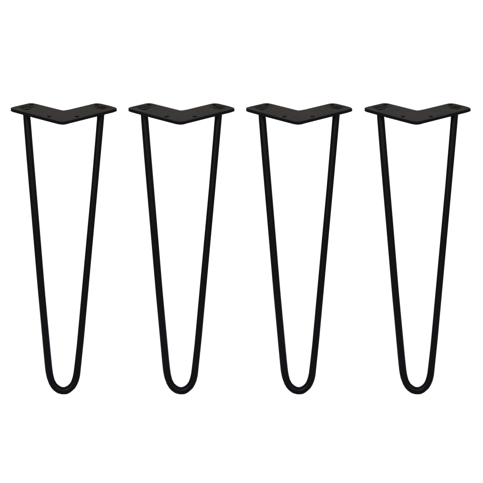 Monster Shop 4 x 16" Hairpin Legs - 2 Prong - 10mm - Black -