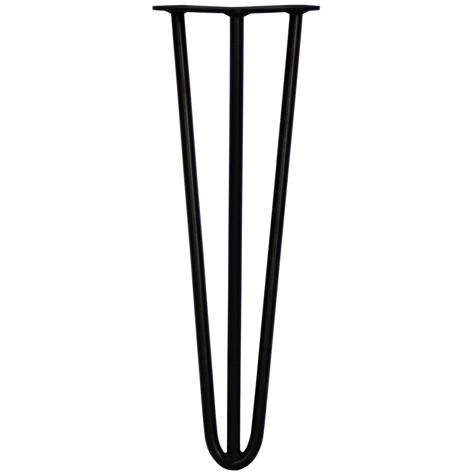 4 x 16" Hairpin Legs - 3 Prong - 12mm - Black by Monster Shop