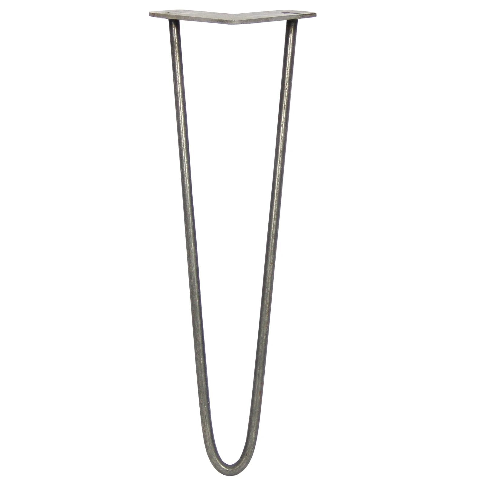 4 x 16" Hairpin Legs - 2 Prong - 10mm - Raw Steel by Monster Shop