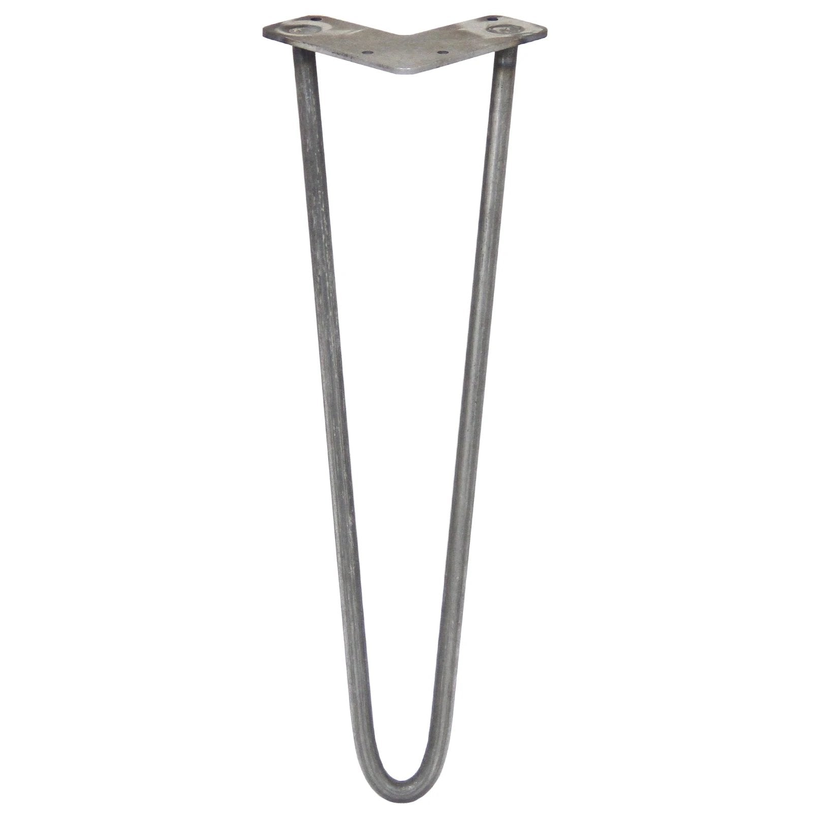 4 x 16" Hairpin Legs - 2 Prong - 12mm - Raw Steel by Monster Shop