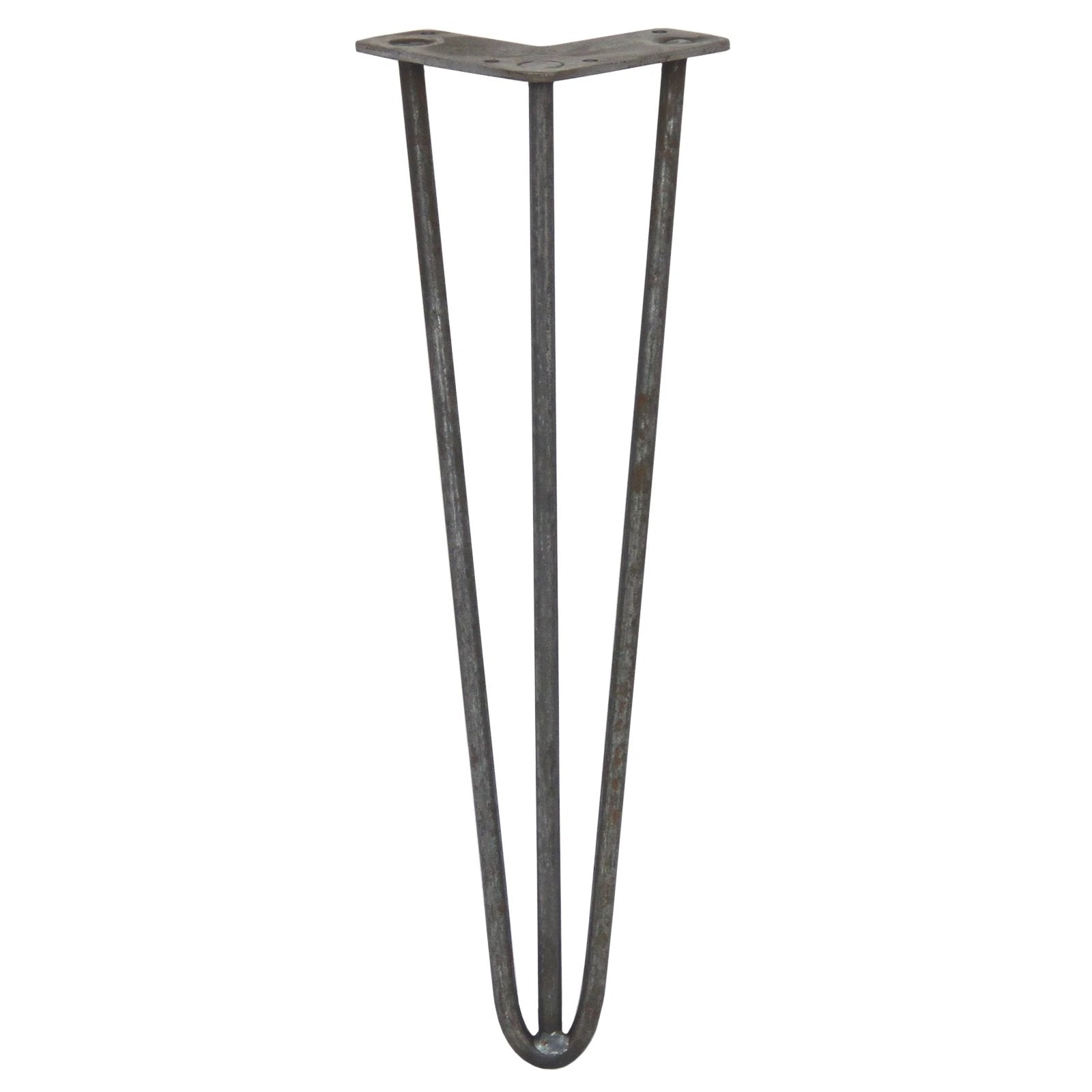 Monster Shop 4 x 16" Hairpin Legs - 3 Prong - 10mm - Raw Steel -