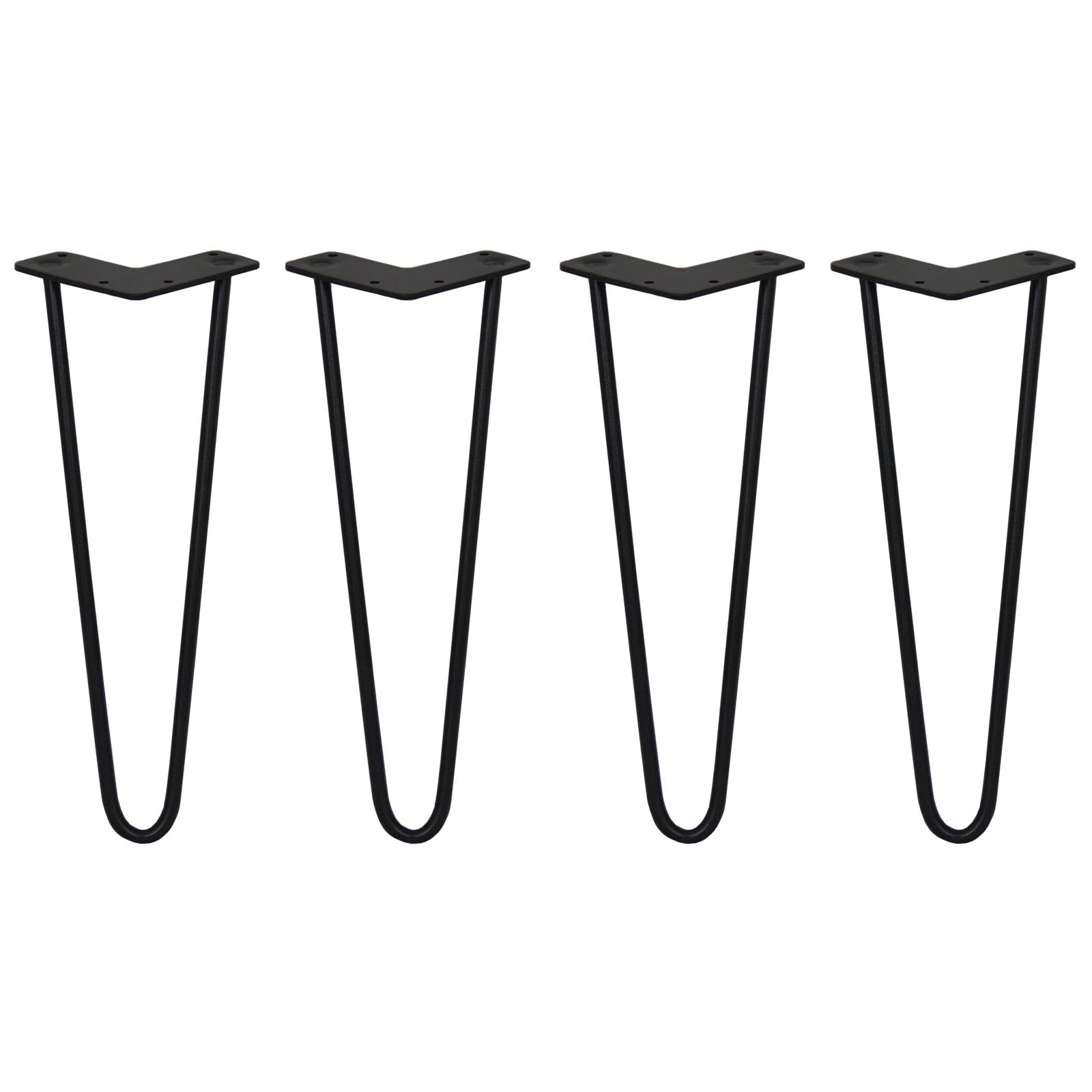 Monster Shop 4 x 14" Hairpin Legs - 2 Prong - 10mm - Black -