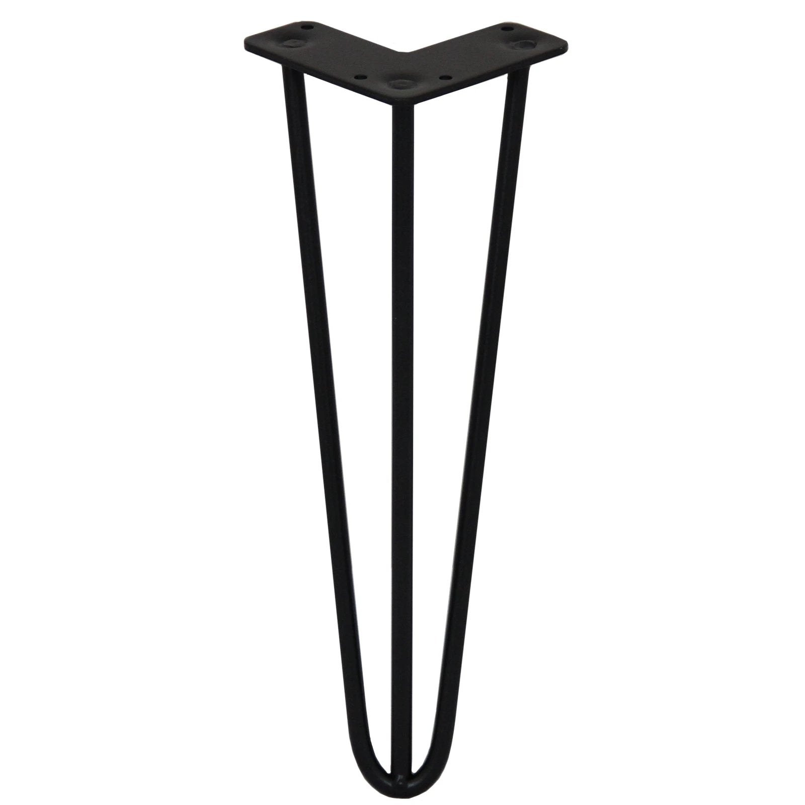 4 x 14" Hairpin Legs - 3 Prong - 10mm - Black by Monster Shop