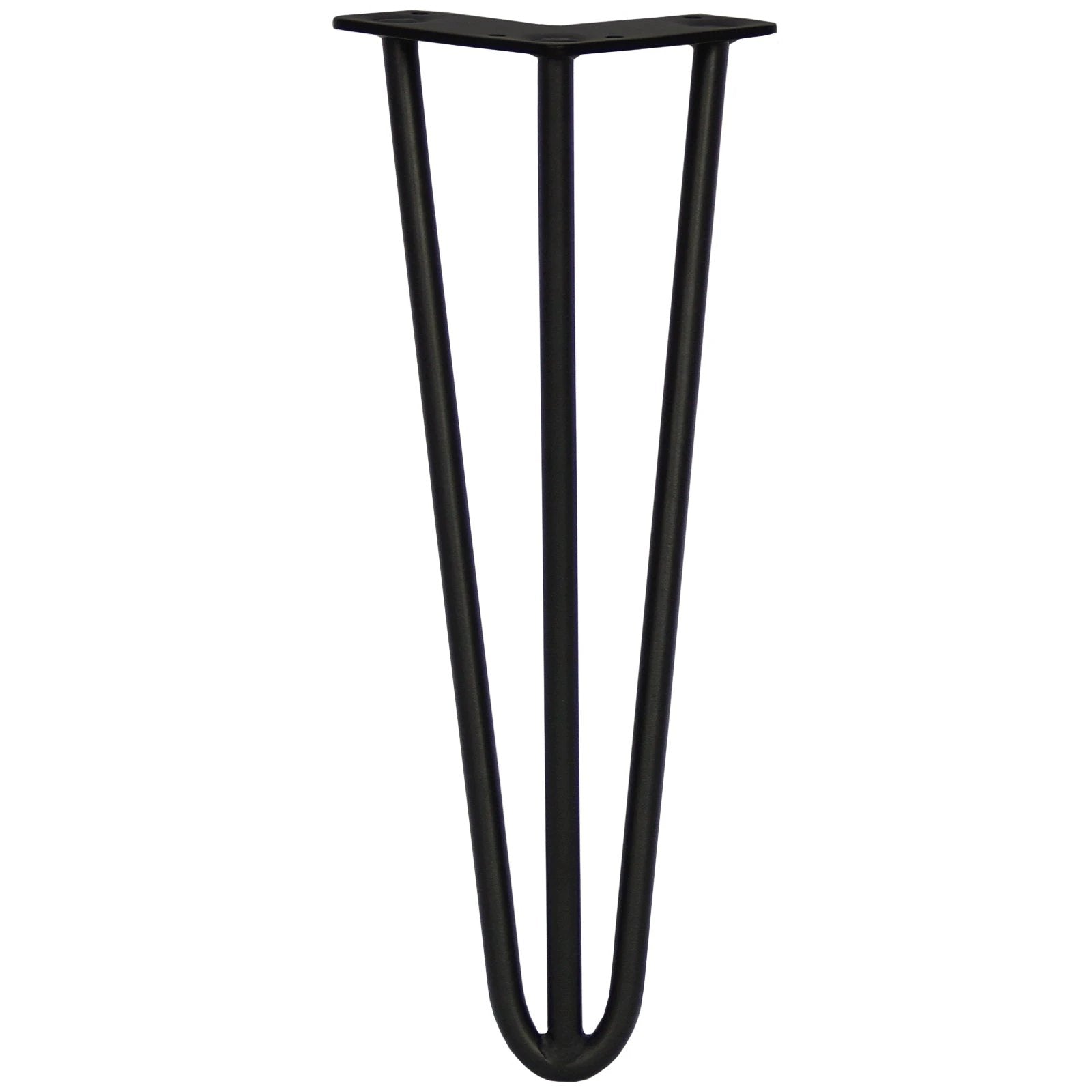 4 x 14" Hairpin Legs - 3 Prong - 12mm - Black by Monster Shop