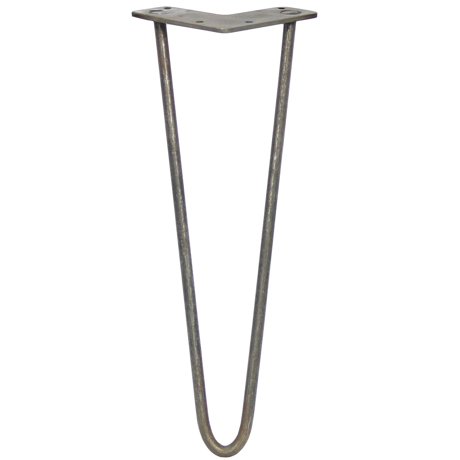 4 x 14" Hairpin Legs - 2 Prong - 10mm - Raw Steel by Monster Shop