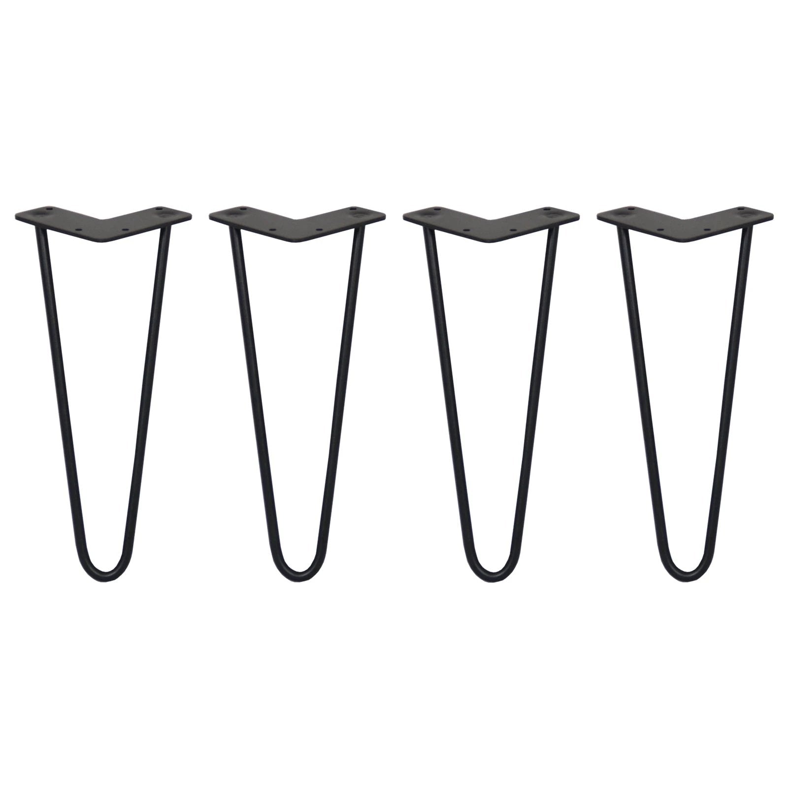 Monster Shop 4 x 12" Hairpin Legs - 2 Prong - 10mm - Black -