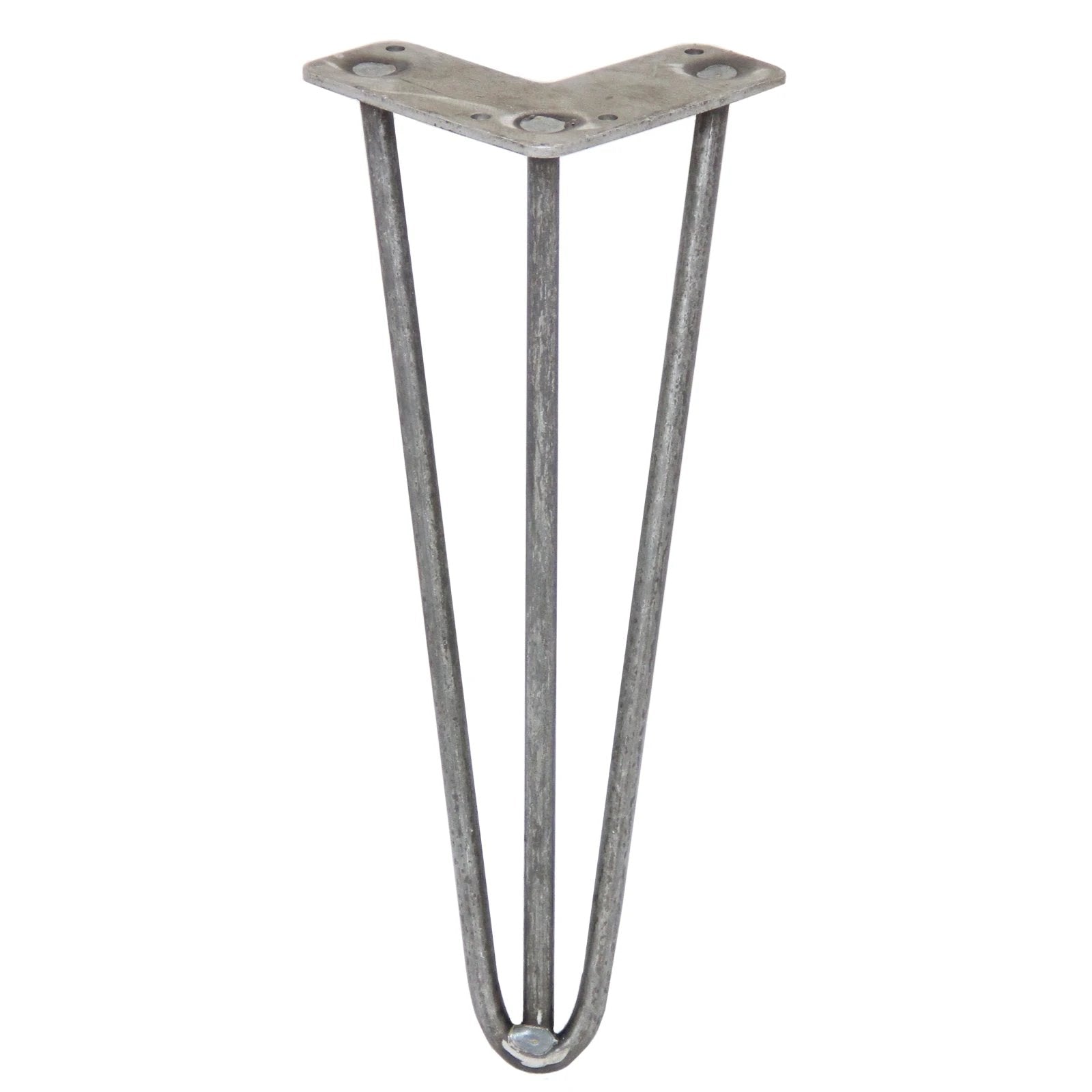4 x 12" Hairpin Legs - 3 Prong - 10mm - Raw Steel by Monster Shop
