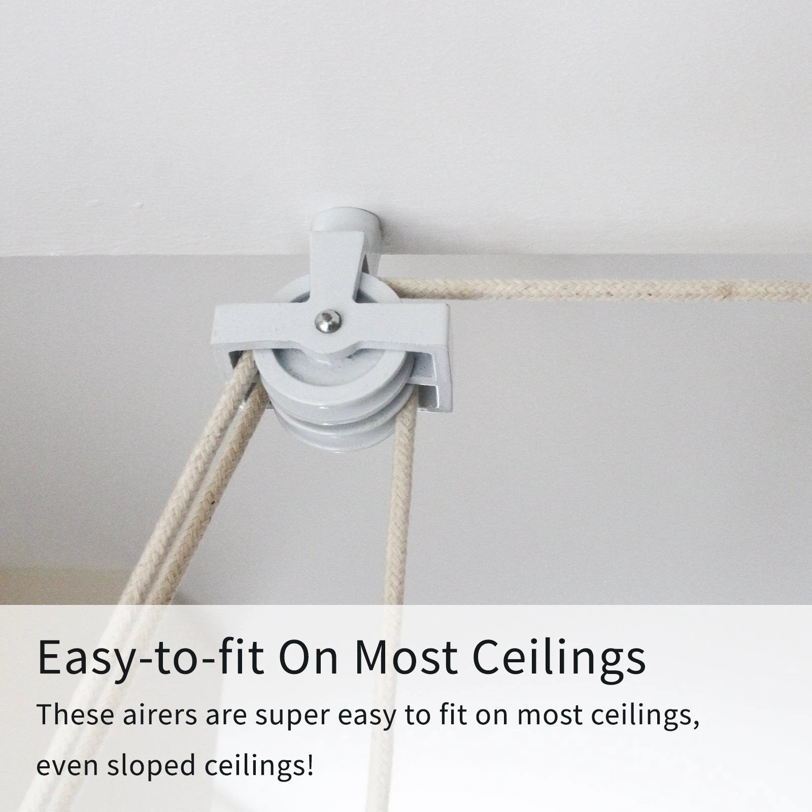 Clothing Airer Ceiling Pulley - White - 1.4m by Monster Shop