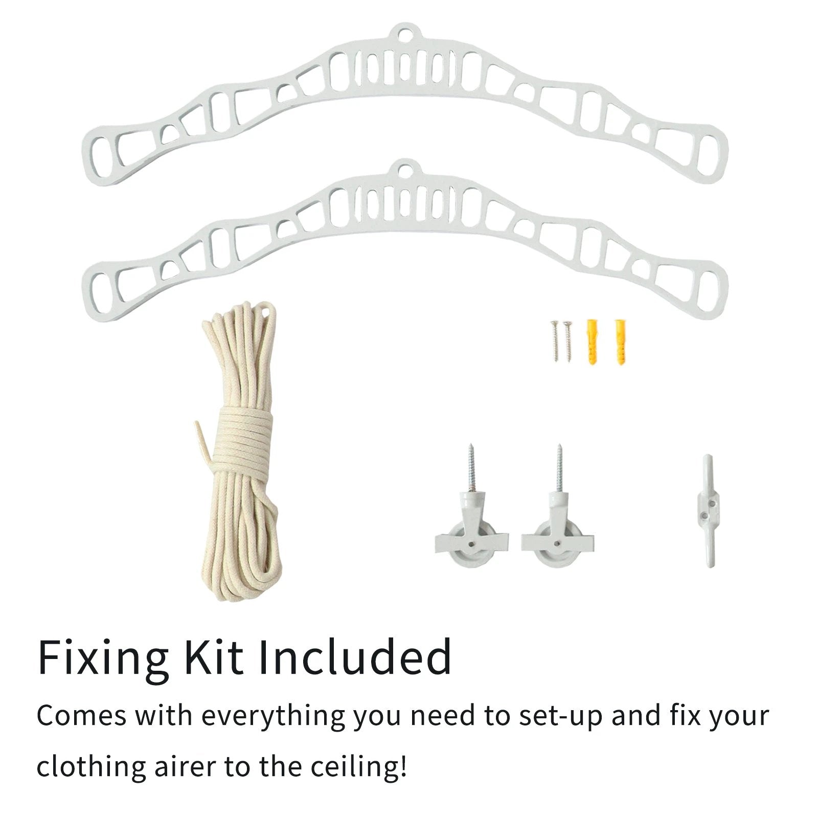Clothing Airer Ceiling Pulley - White - 1.8m by Monster Shop