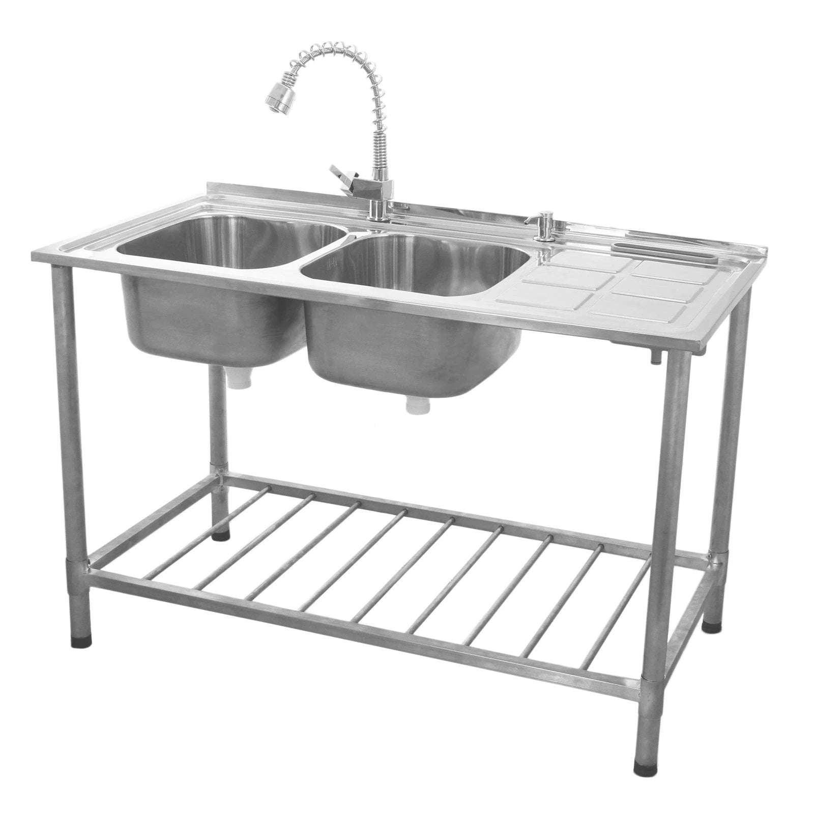 Monster Shop KuKoo Commercial Catering Sink Double Bowl / Right Hand Drainer -