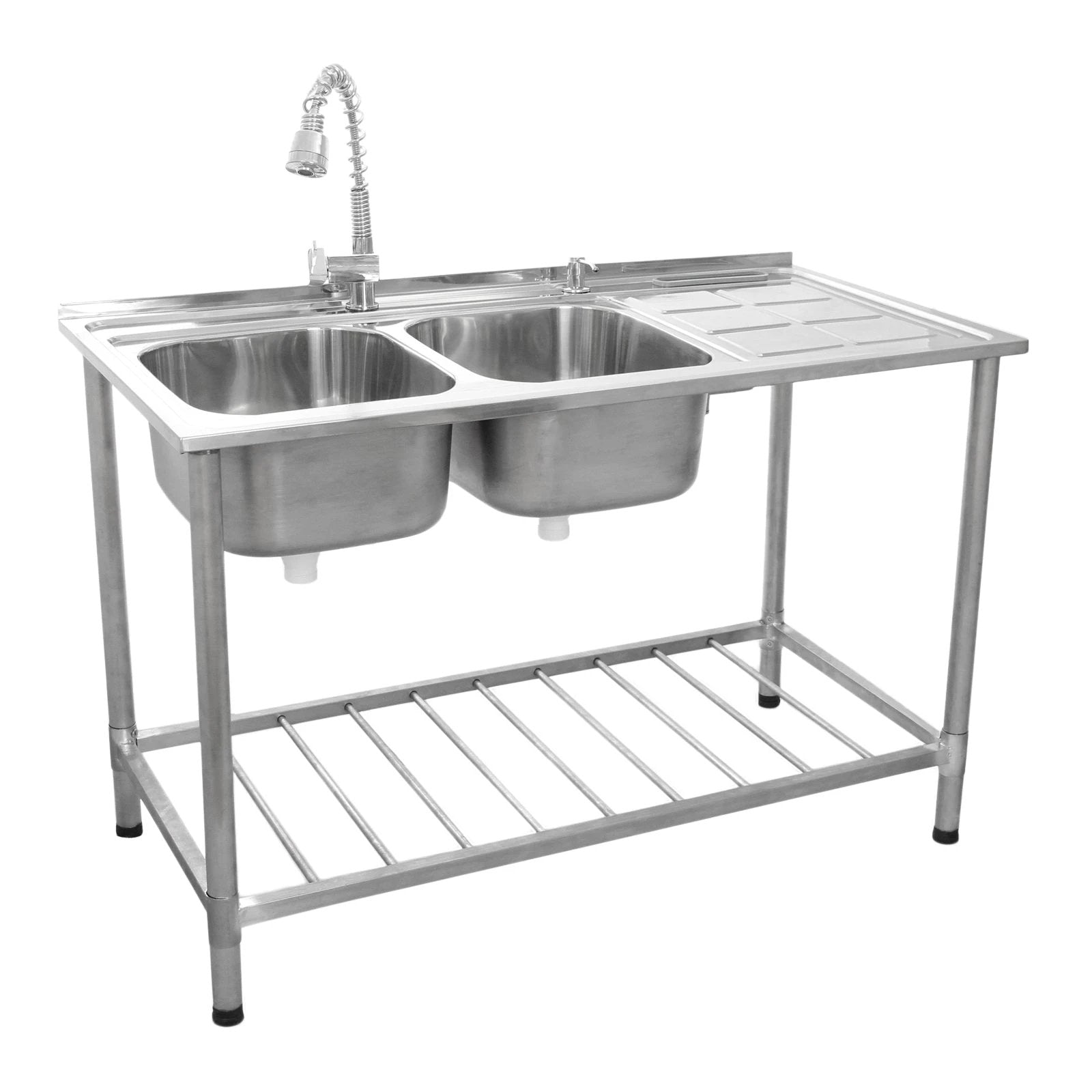 Monster Shop KuKoo Commercial Catering Sink Double Bowl / Right Hand Drainer -