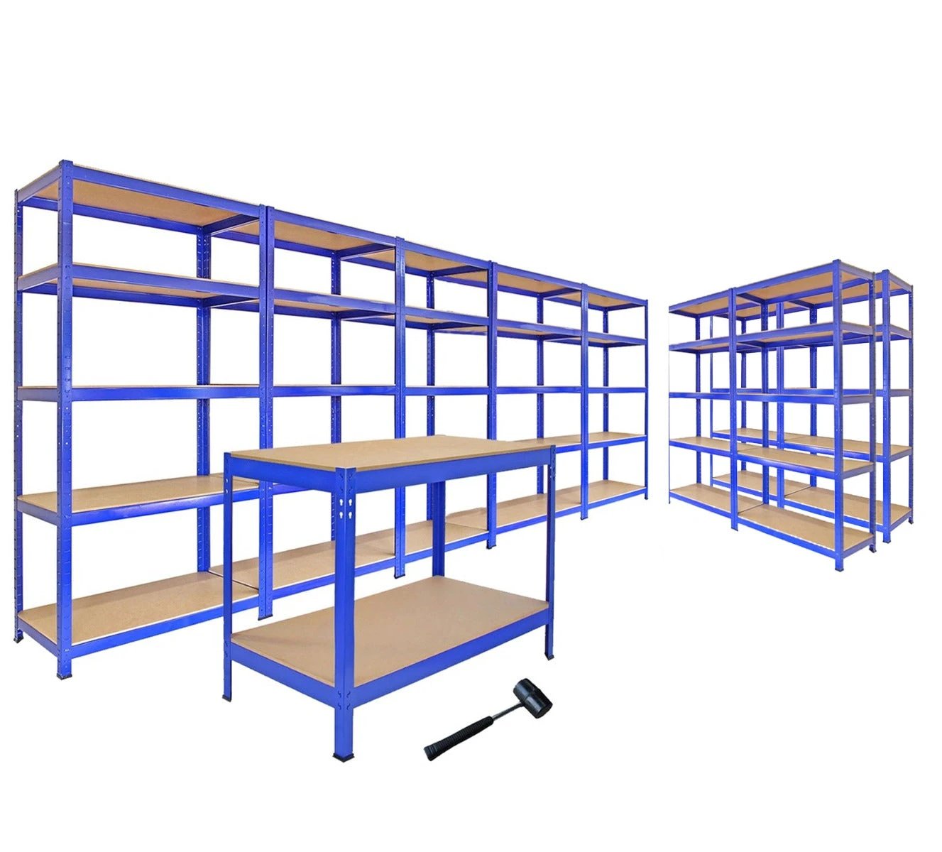 Monster Shop Garage Racking - Junk Eater Bundle - Boltless 5 Tier Garage Shelves -