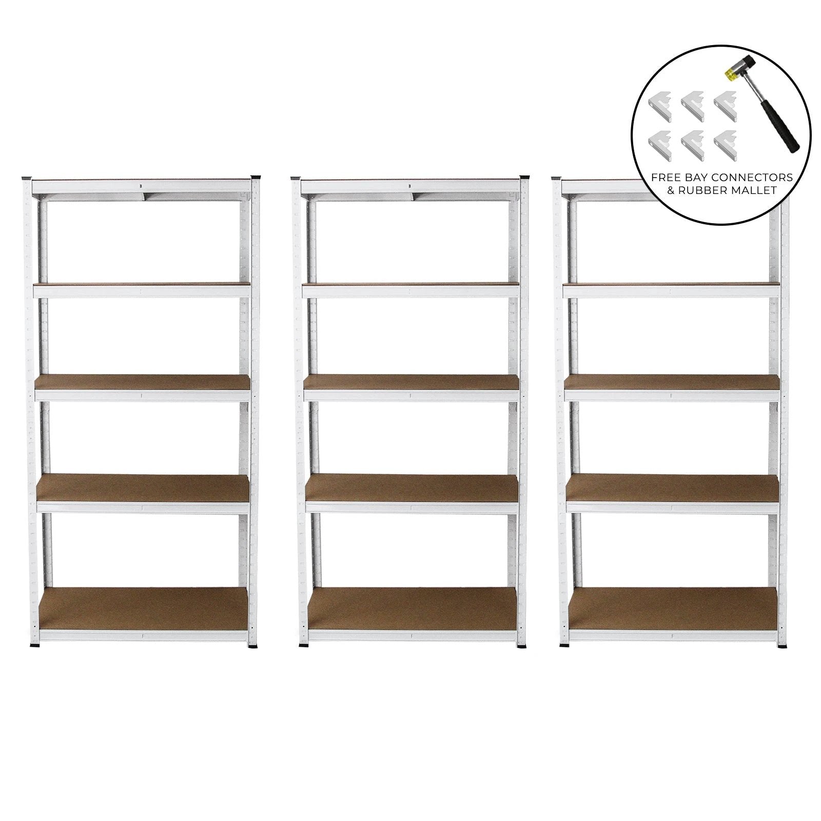 Monster Shop 3 x E-Rax White Metal Racking Units -