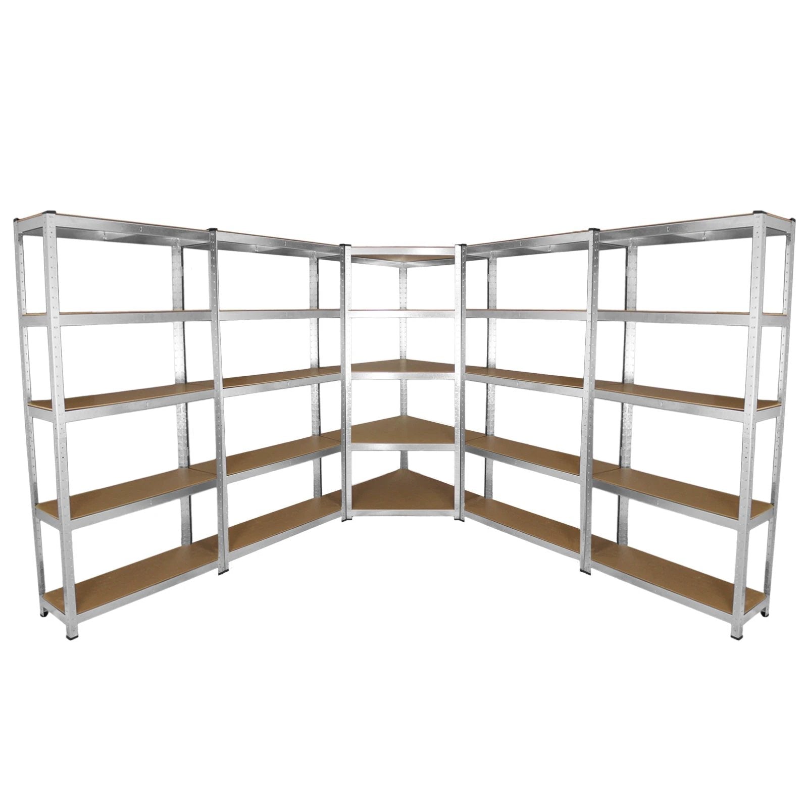 Galwix 90cm Racking Bundle: Corner Shelving and 4 Garage Racking Bays by Monster Shop