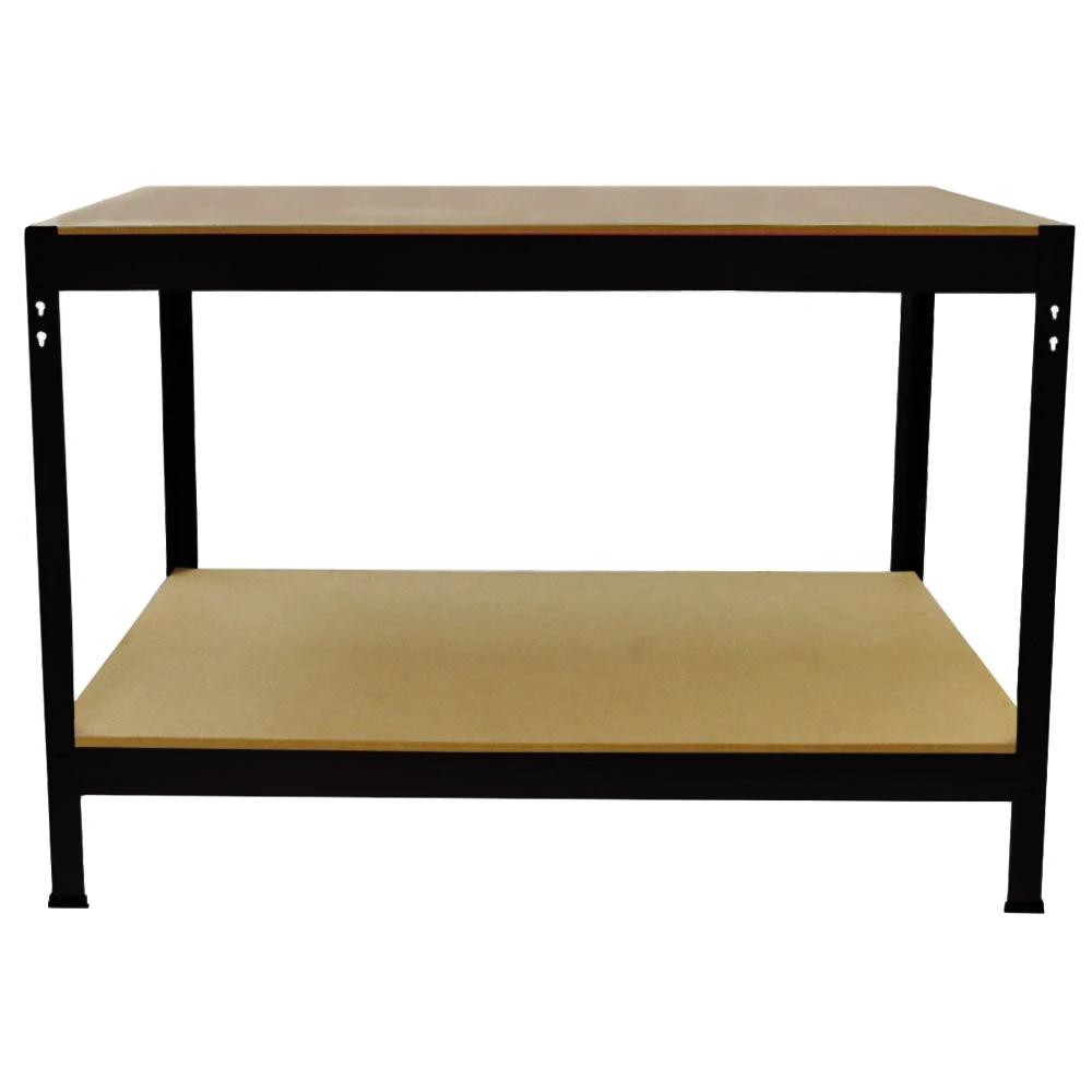 Monster Shop 3 x 90cm T-Rax Black Metal Racking Units & Workbench -