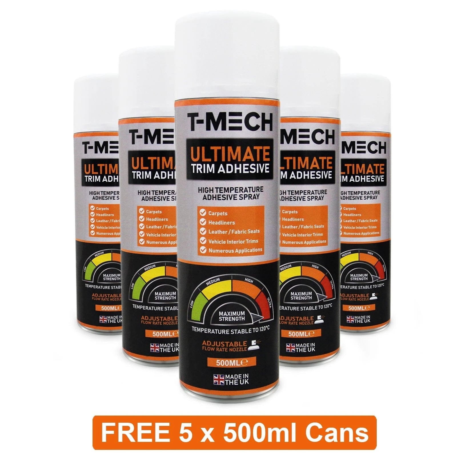 Van Carpet Lining / Silver Grey & 5 Adhesive Cans by Monster Shop