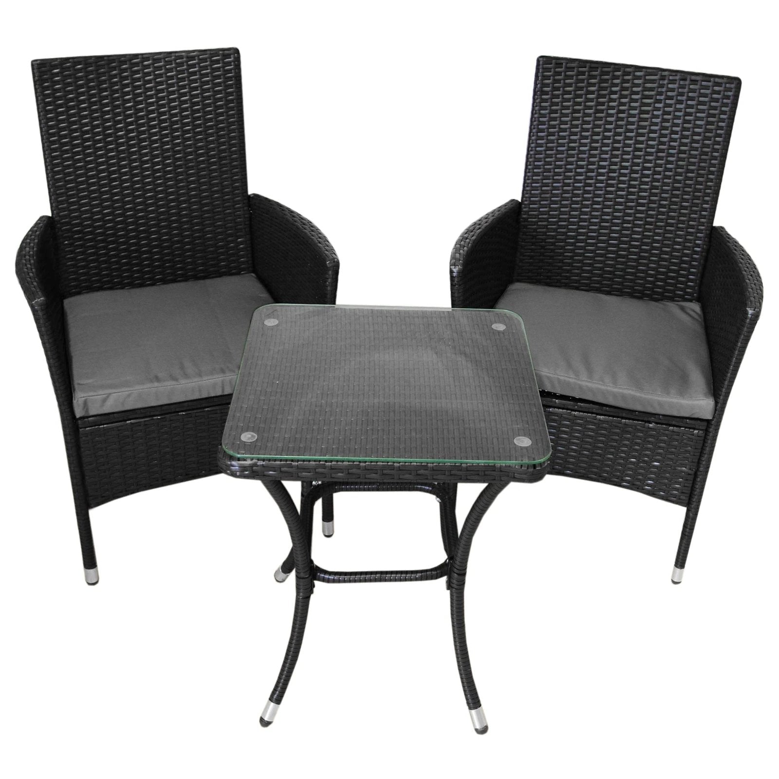 Jardí Rattan Bistro Set Black by Monster Shop