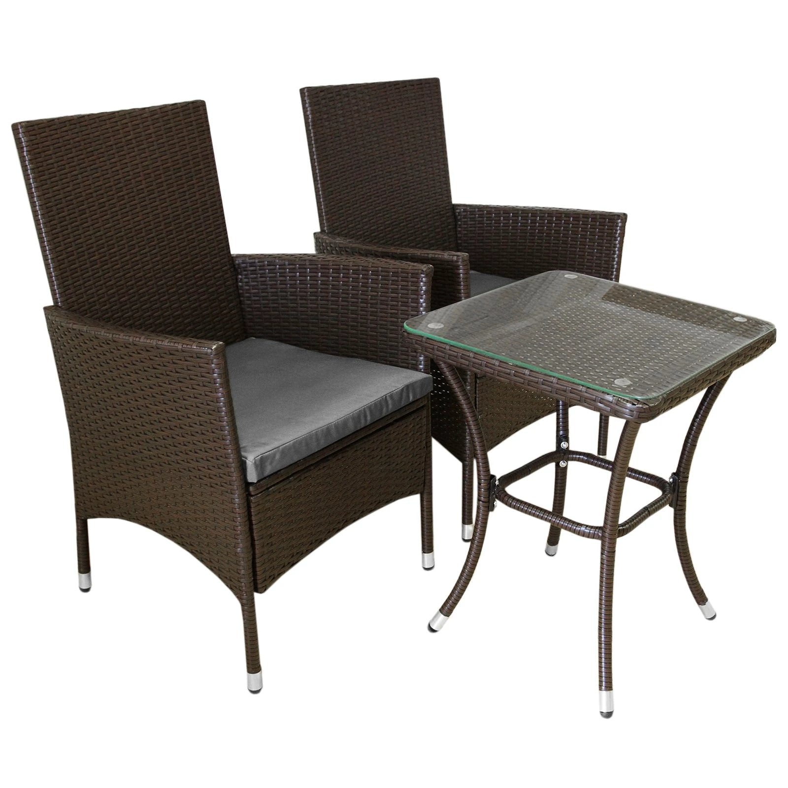Jardí Rattan Bistro Set Brown by Monster Shop