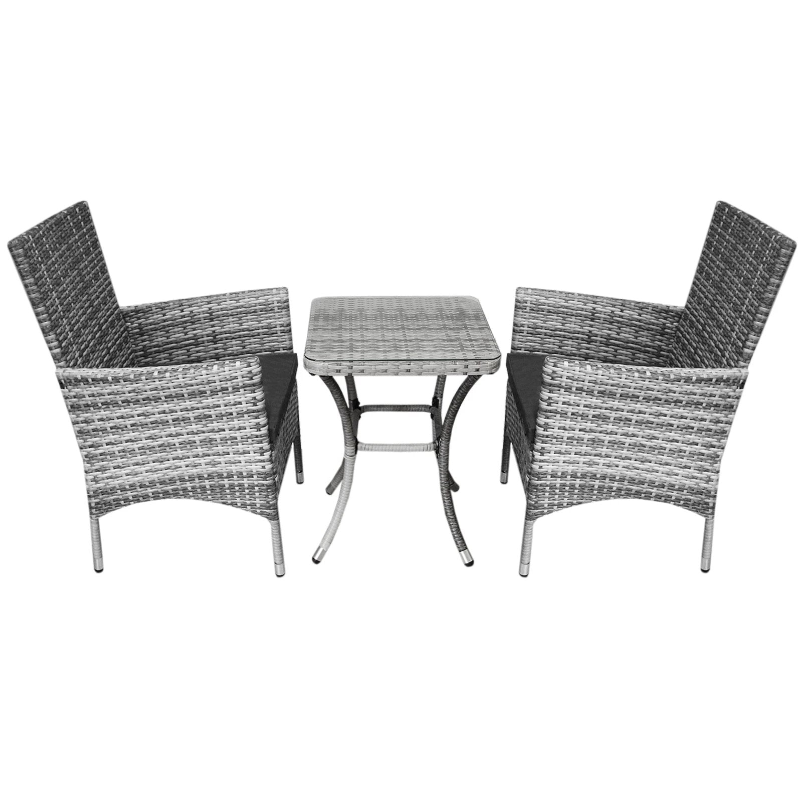 Jardí Rattan Bistro Set Light Grey by Monster Shop